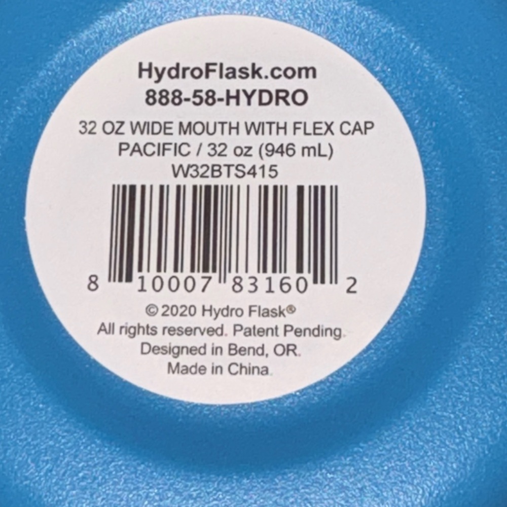 Hydro Flask 32oz Wide Mouth Water Bottle Flex Cap PACIFIC - Picture 8 of 8